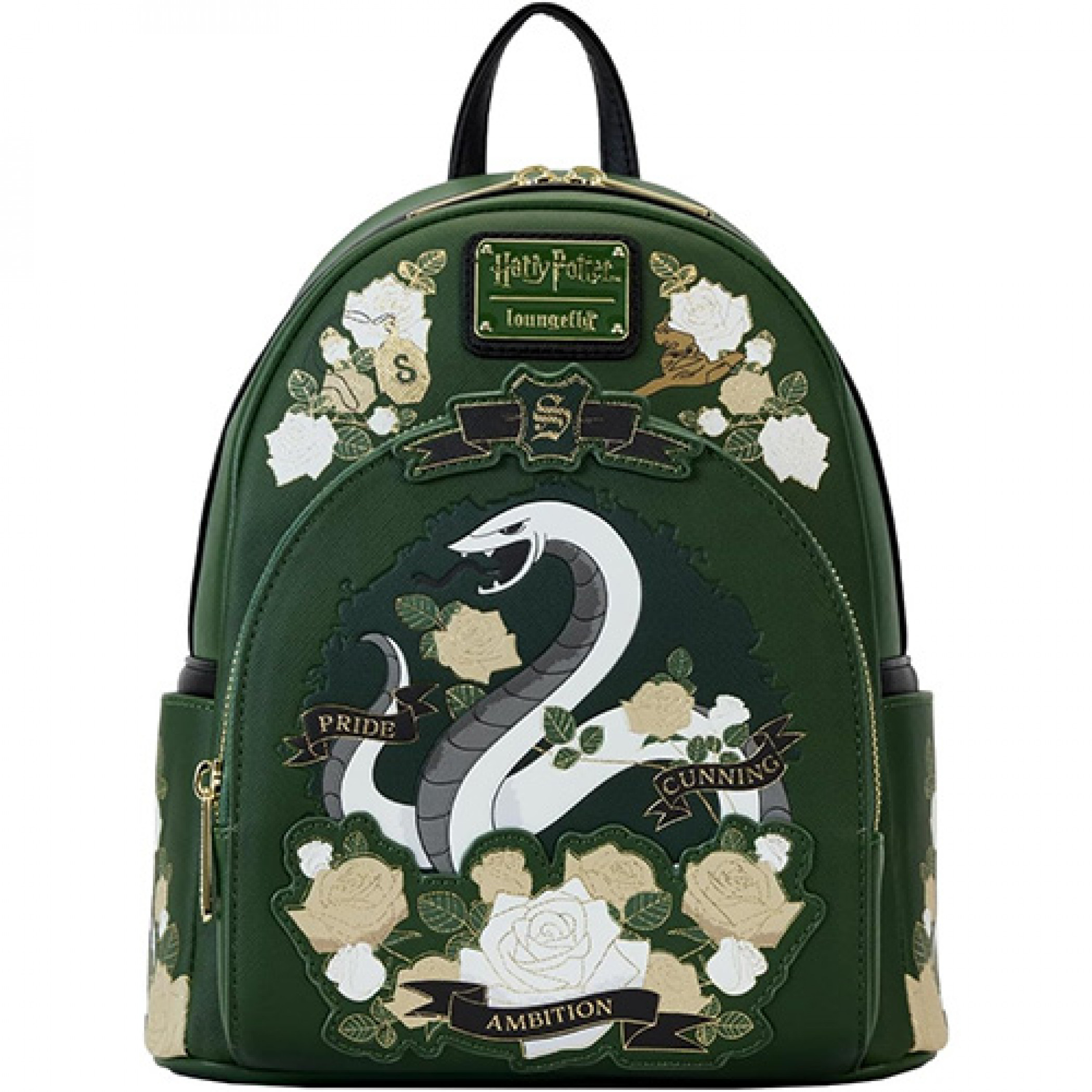 Harry Potter Slytherin House Floral Mini Backpack By Loungefly